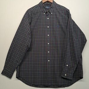 Ralph Lauren Mens Blake Button Down Long Sleeve Shirt XL 2 Ply Cotton Plaid